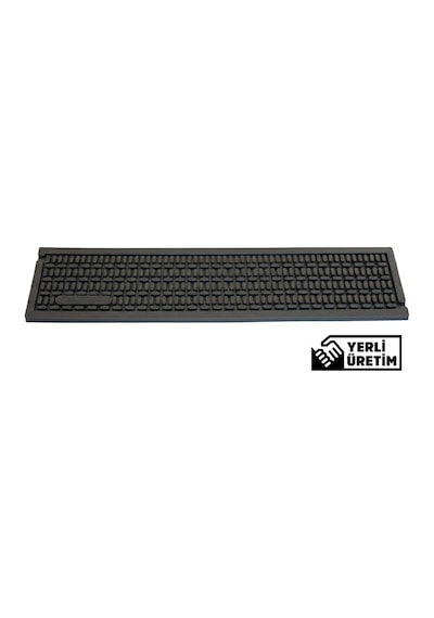 40x10 Cm Kauçuk Bar Mat, Bulaşık Kurutma Matı, Tencere Altlığı, Cam Kenarı Saksı Altlığı Siyah