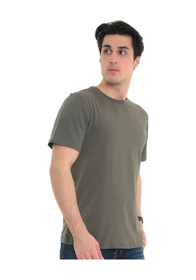 Raru %100 Pamuk T-shirt Gravıs Haki Haki