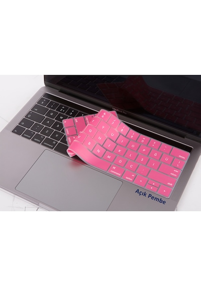 Apple Uyumlu MacBook Pro Klavye Koruyucu Us To Tr Touchbarlı 13inç A1706 A1989 A2159-15inç A1707 A1990 İle Açık Pembe