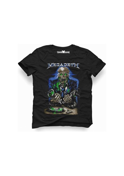 Tshirthane Megadeth Rock Metal Müzik Baskılı Erkek Dar Kesim Sli