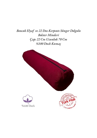 Remege Meditasyon Minderi & Bolster Minderi İkili Set Bordo Br3