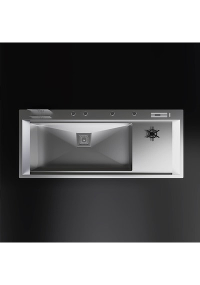 Inox 118x50 Tek Göz Bardak Yıkamalı Paslanmaz Çelik Eviye Renkli