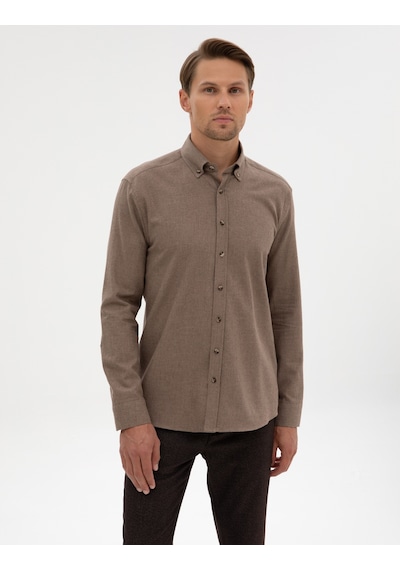 Pierre Cardin Erkek Vizon Gömlek Desenli 50311380-vr052 Vizon