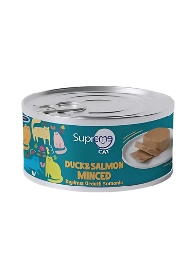 Supreme Cat Kıyılmış Ördekli Ve Somonlu Yetişkin Konserve Kedi Maması 85 Gr