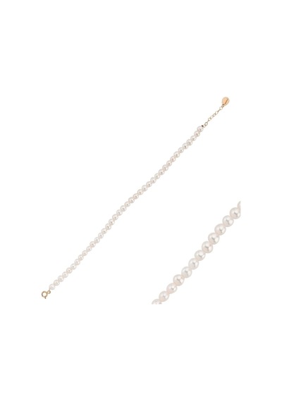 5,5 Mm Sıralı Top Barok İnci Bileklik 18 Cm / Rose Rose Pembe Altın