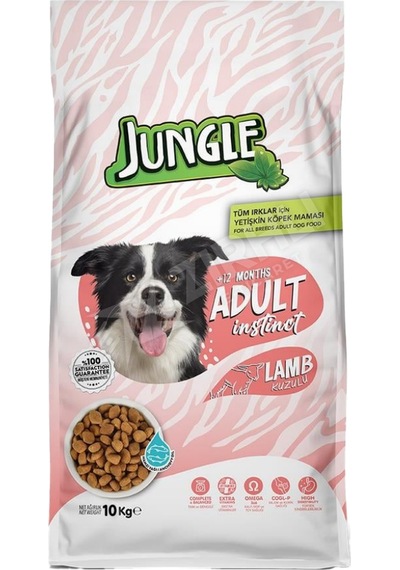 3 Adet Jungle Kuzulu Yetişkin Köpek Maması 10 Kg