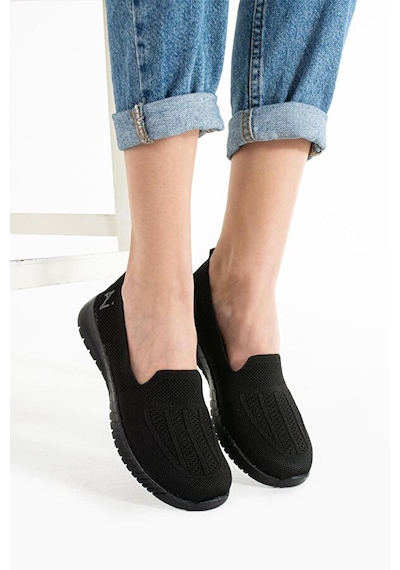 Adımist Kadın Örme Ses Yapmaz Ortopedik Rahat Hafif Günlük Sneaker Ayakkabı Siyah