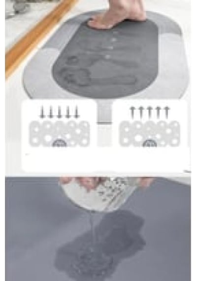Süper Su Emici Kaymaz Tabanlı Nappa Banyo Paspası 446721