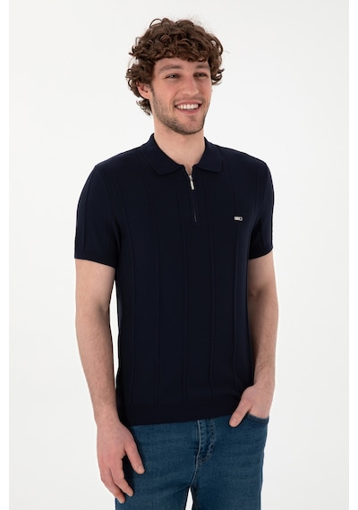 U.S. Polo Assn. Erkek Slim Fit Polo Yaka Lacivert Tişört 50306457-VR033