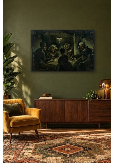 Fida Van Gogh Patates Yiyenler Canvas Tablo Çok Renkli