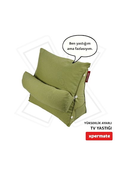 Xpermate Sırt, Bel, Boyun Destekli TV Okuma Yastığı Ameliyat Sonrası Yeşil
