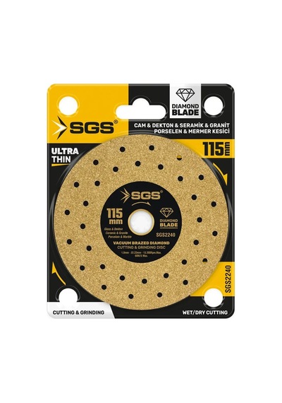 Sgs2240 Profesyonel Dekton Porselen, Mermer, Granit, Cam, Seramik Hassas Elmas Kesici Gold 115 Mm