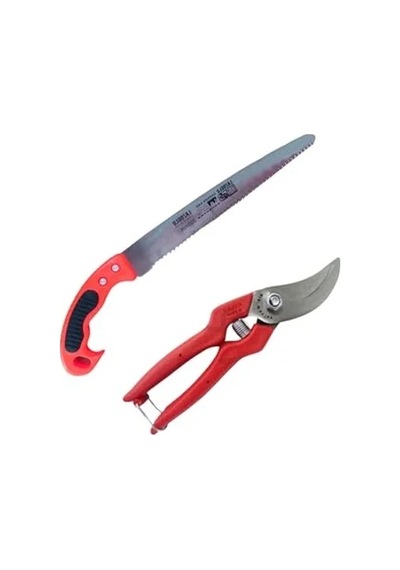 Bağ Budama Makası Ve Dal Testeresi, 30 Cm Uzunluk İle 2'li Set