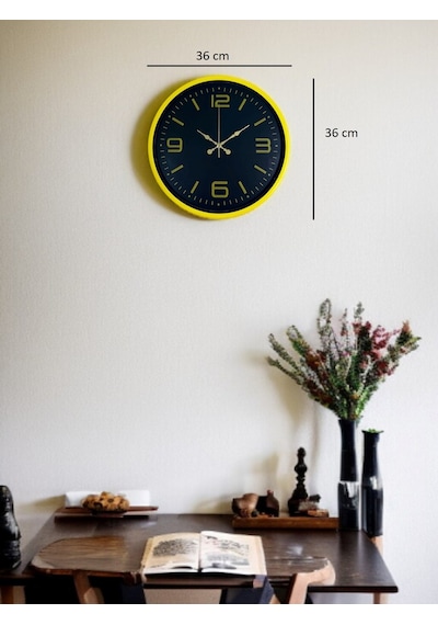 Mcg 36 Cm Sarı Dekoratif Duvar Saati Çok Renkli 05238551