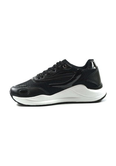 Flet 119 Siyah Bağlı Yüksek Taban Kadın Sneaker Spor Ayakkabı Siyah