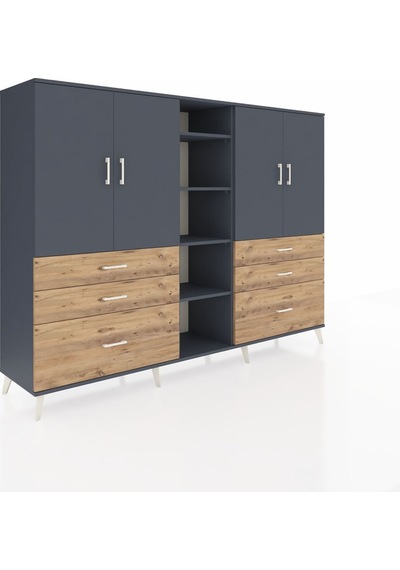 Hyperion Dolap 10 Raflı 6 Çekmeceli 4 Kapaklı 220x44x163 Antrasit-antrasit/çam Antrasıt/atlas Çam - Antrasıt Hyperion Dolap 10 Raflı 6 Çekmeceli 4 Kapaklı 220x44x163 Antrasit-antrasit/çam Antrasıt/atlas Çam - Antrasıt
