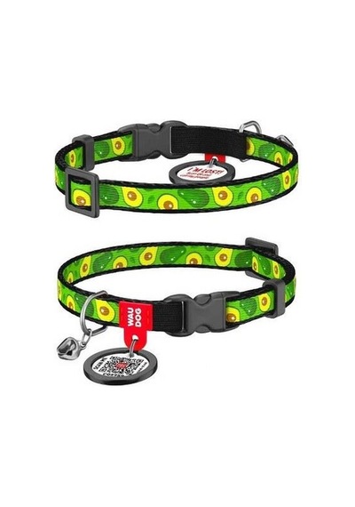 Waudog Collar Qr Pasaportlu Kedi Ve Ufak Irk Köpek Boyun Tasması 20-30 Cm, 10 Mm, L, Avocado
