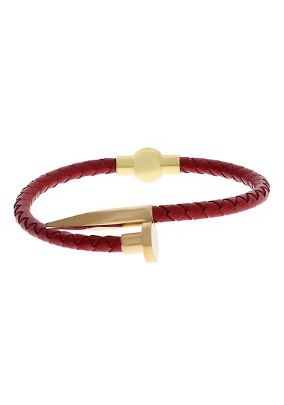 Unisex Çivi Model Gold Renk Detay Kırmızı Bileklik Kırmızı