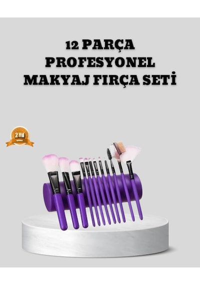 12 Parça Makyaj Fırça Seti Profesyonel Ve Günlük Kullanıma Uygun 23294711