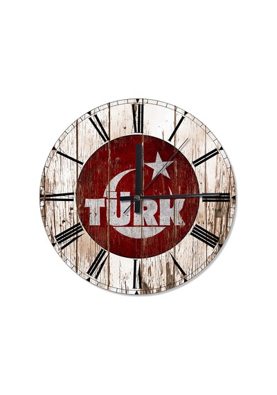 Türk Yazı Bayrak Akarlı Duvar Saati (407695846) Diğer