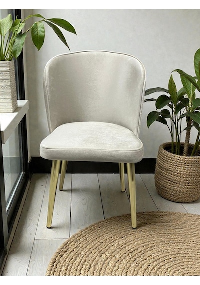 Msy Home 4 Kişilik Exclusive Kelebek Black Marble Gold Ayaklı Modern Yemek Odası Grubu 4512 Bej