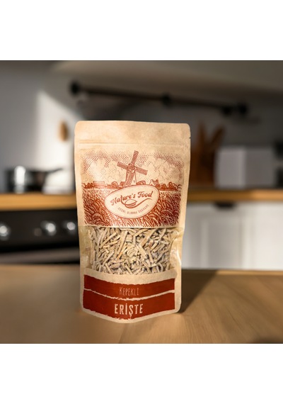 Kepekli Erişte 400gr Kepekli Buğday Unu, Buğday Kepeği, Yumurta, Süt Az Tuzlu