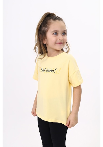 Toontoy Kids Toontoy Kız Çocuk Baskılı Tişört Sarı