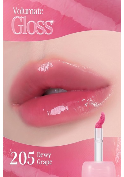 Pigmentli, Parlak Bitişli Dolgunlaştırıcı Lip Gloss Volumate Gloss 205 Dewy Grape Çok Renkli