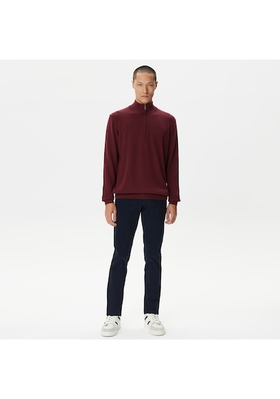 Nautica Nautıca Erkek Bordo Standart Fıt Dik Yakalı Uzun Kollu Triko Düz S37104t Bordo