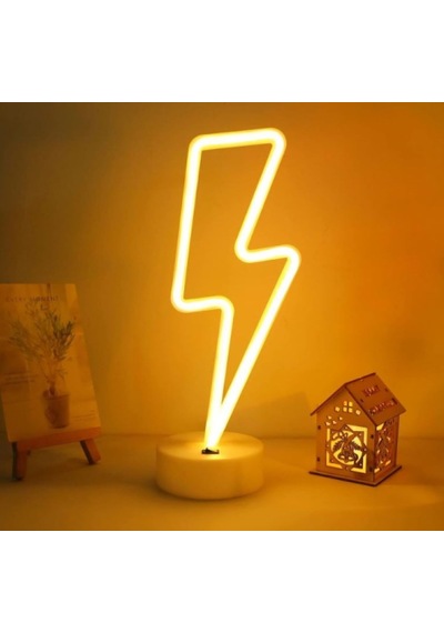 Şimşek Neon Led Lamba Sarı