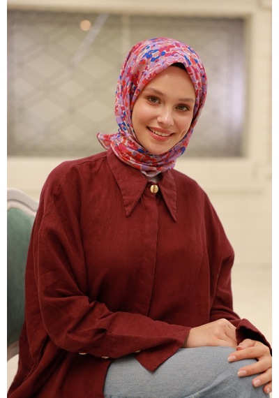 Silk Home Soft Eşarp 73081-31 Taş, Pembe, Saks Turuncu, Lila