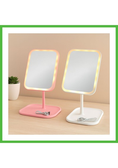 Vaveni 7\" Led Usb Şarjlı Dikdörtgen Makyaj Aynası, 90 Ayarlı Arz Çok Renkli