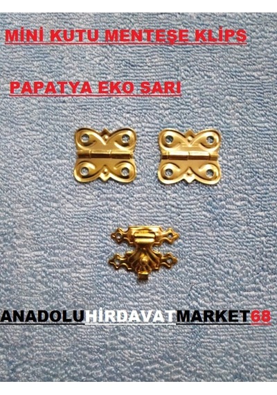Dekoratif Mini Tavla ve Kutu Menteşe Tavla Klips Sarı 1 Adet