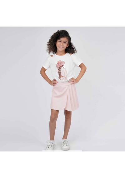 Xo Kids P-003371 Bes 9567 Kız Bluz 6-14 Yaş Ekru