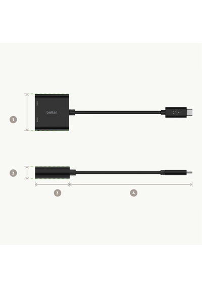 Belkin Usb-c-hdmi Adaptörü Şarj Cihazı Avc002btbk,4k Uhd Videoyu,