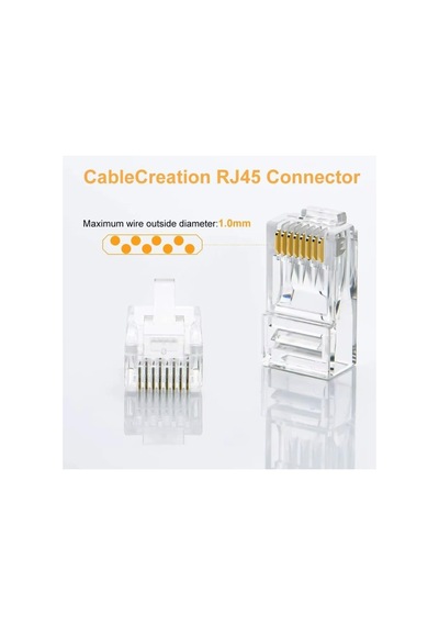 90 Adet Yeni Nesil Delikli Ez Rj45 Cat5/cat6 8p8c Utp Ağ Konnektörü Jack, Standart, Drwlez90a, Şeffaf, Erkek
