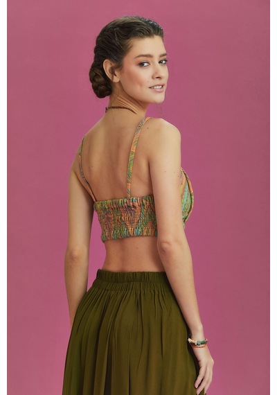 Los Banditos İnce Askılı Cut Out Detay Koton Bralet Yeşil