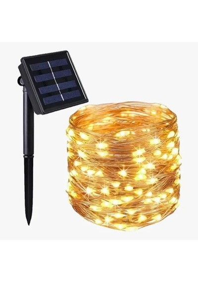 Mey İthalat Solar Güneş Enerjili 200 Led Li Peri Işık Zinciri Çok Renkli