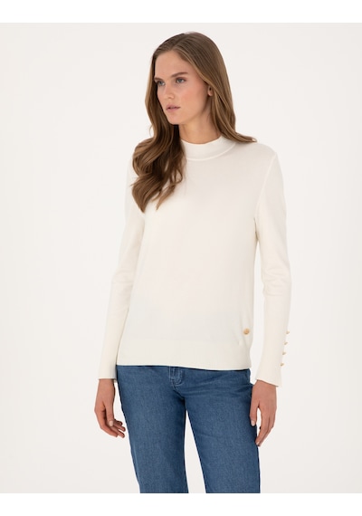 Pierre Cardin Ekru Slim Fit Yarım Balıkçı Basic Kazak 50310887-vr019