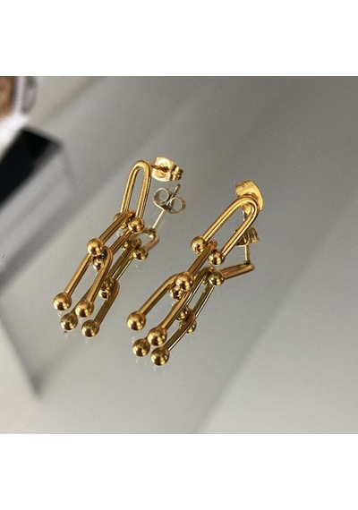 Trend Bileklik Küpe Çelik Set Gümüş