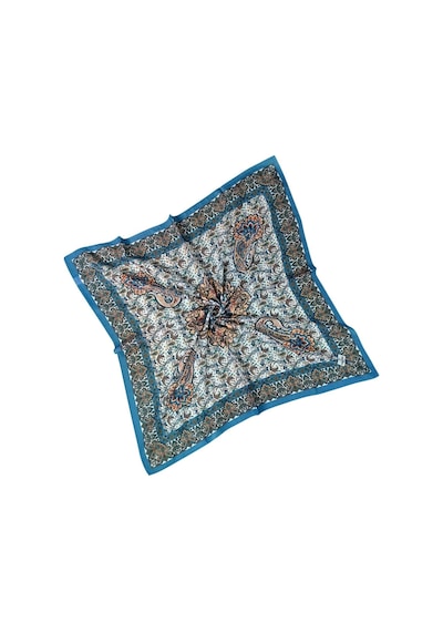 Mim Eşarp Prime Pamuk Etnik Desenli Eşarp 90x90 Cm İndigo