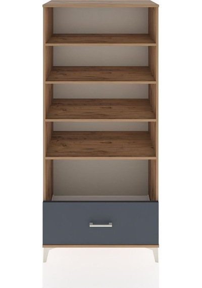 Hyperion Dolap 4 Raflı Tek Çekmeceli 88x44x195 Çam-antrasit Atlas Çam