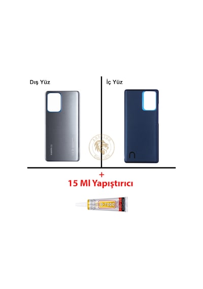 Xiaomi Mi 11t Pro Meteor Gri Arka Pil Kapağı Batarya Kapağı Lazer Kesim + B-7000 Yapıştırıcı Çok Renkli