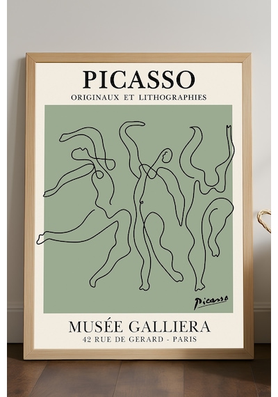 Pablo Picasso Doğal Ahşap Çerçeveli Poster, Dekoratif Sanatsal Duvar Tablosu