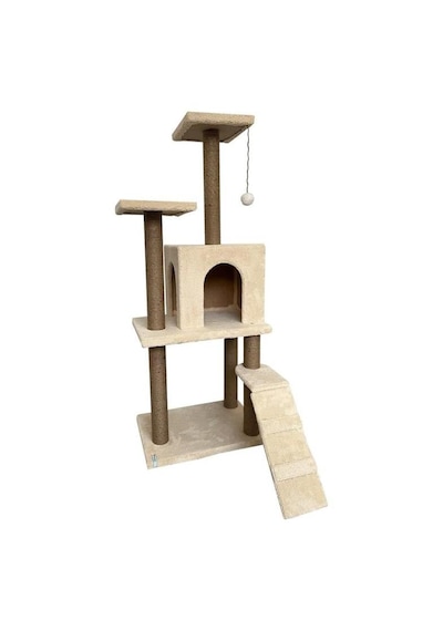 Reyo Pet Kedi Tırmalama Kedi Evi Ve Kedi Oyun Evi - Bej