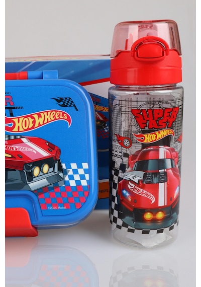 X Dekomus Lisanslı Hotwheels Super Fast Collection 2 Katlı Paslanmaz Çelik Yemek Kabı Ve 500 Ml Matara Seti Altın