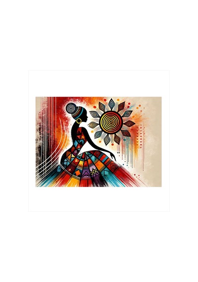 Afrikalı Kadın Sanatı Art Mdf Poster