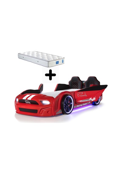Kırmızı Arabalı Yatak Kapıları Açılan Mustang Full Ledli Kumandalı Ve Müzikli + Ortopedik Yatak Kırmızı Arabalı Yatak Kapıları Açılan Mustang Full Ledli Kumandalı Ve Müzikli + Ortopedik Yatak