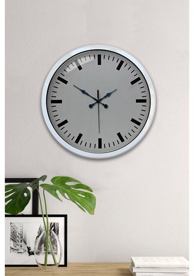 40 Cm Metal Beyaz Modern Duvar Saati 52730070