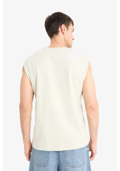 DeFacto %100 Pamuk Boxy Fit Bisiklet Yaka Baskılı Atlet C5040AX25HSKH494